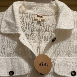 BiBi Ivory Lace Textured Blouse